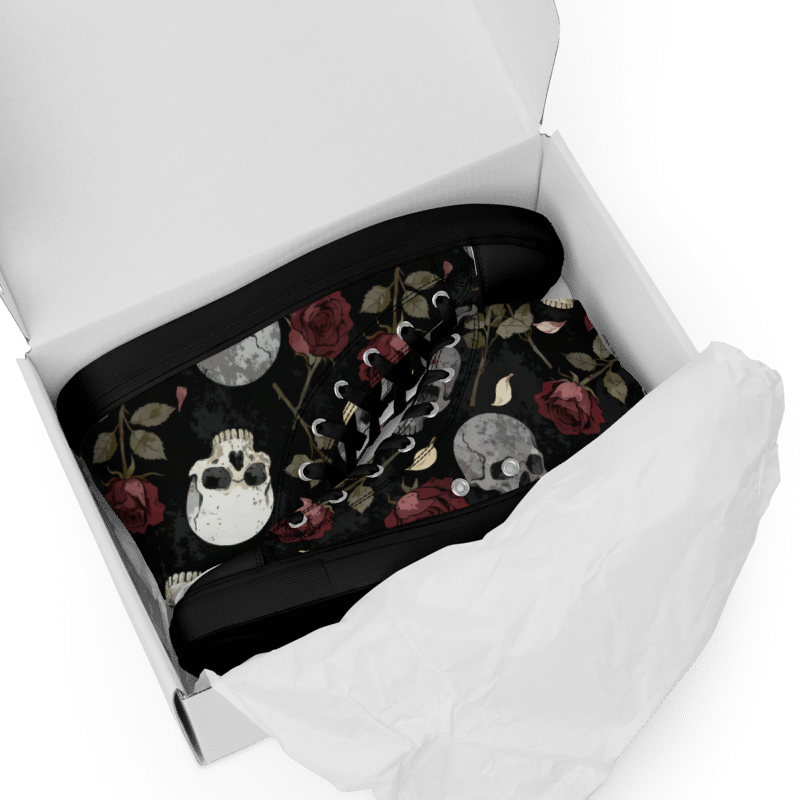 Midnight Skull Rose High-Tops