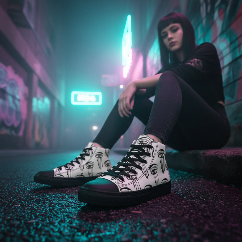 Crying Eye Sketch High Tops