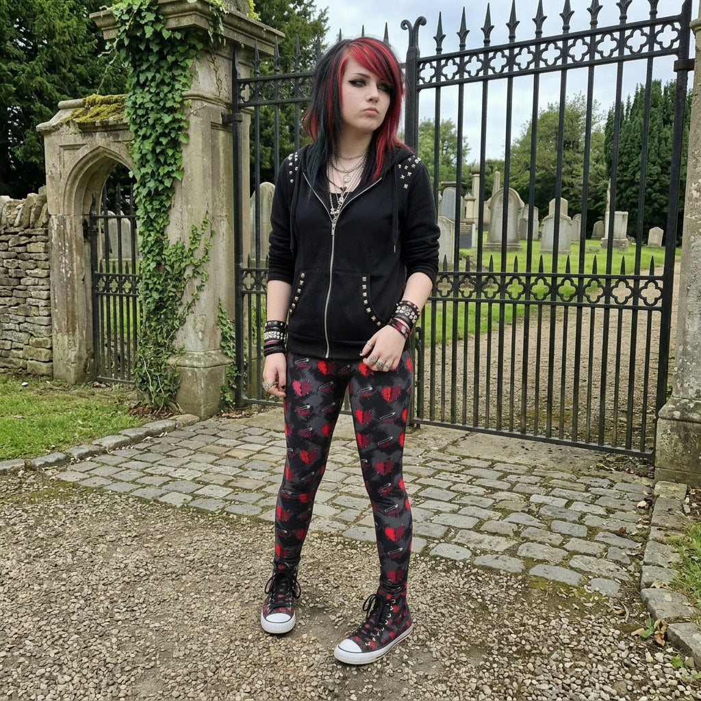 Bleeding Heart Safety Pin Leggings