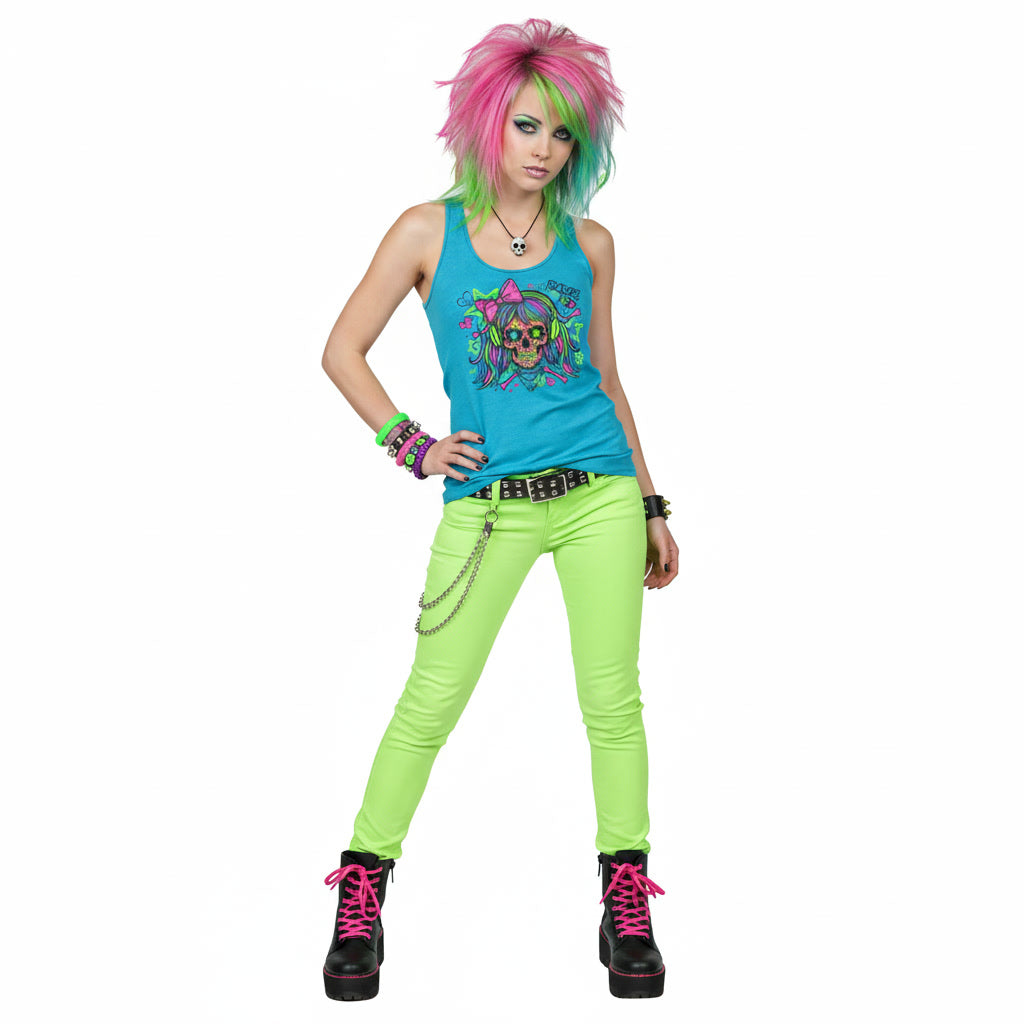 Neon Scene Queen Skull Tank