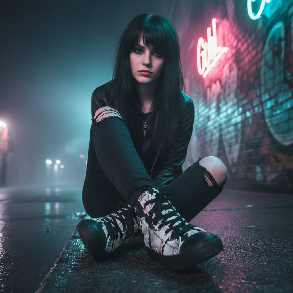 Nightfall Grunge Splatter High-Tops