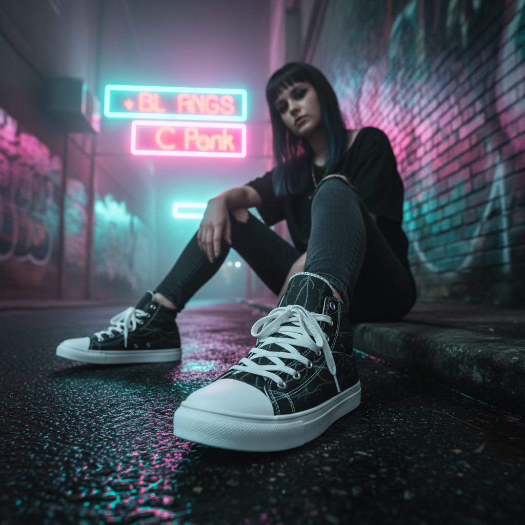 Barbed Wire High-Top Sneakers