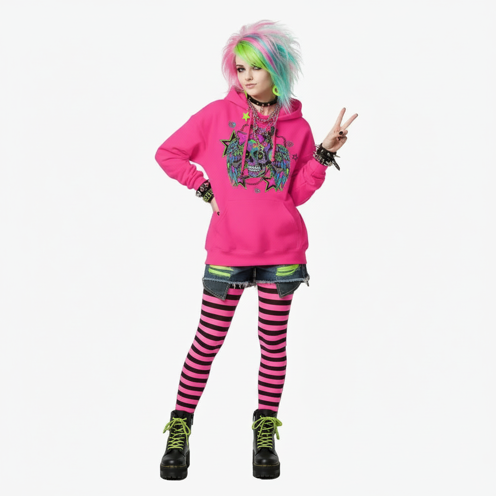 Neon Scene Queen Skull Hoodie