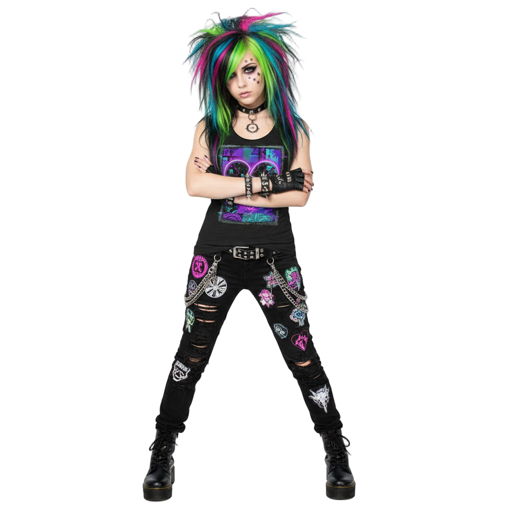 Glitch Heart Cyberpunk Racerback Tank Top