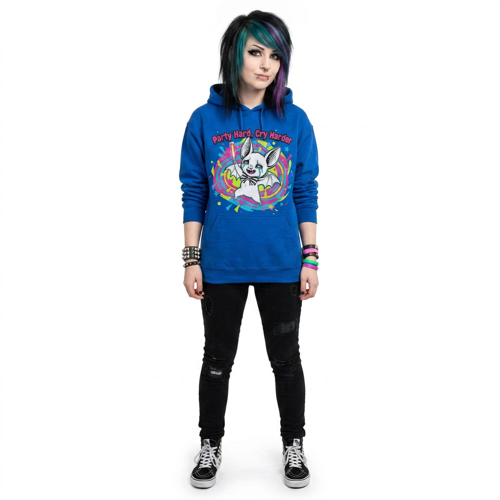 Party Hard Cry Harder Bat Hoodie